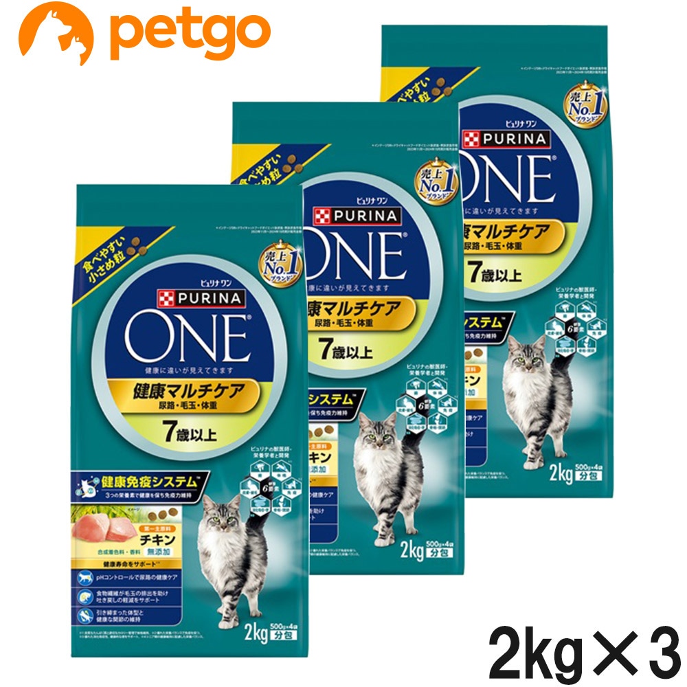 ピュリナワン キャット 健康マルチケア 7歳以上 チキン 2kg×3個【まとめ買い】