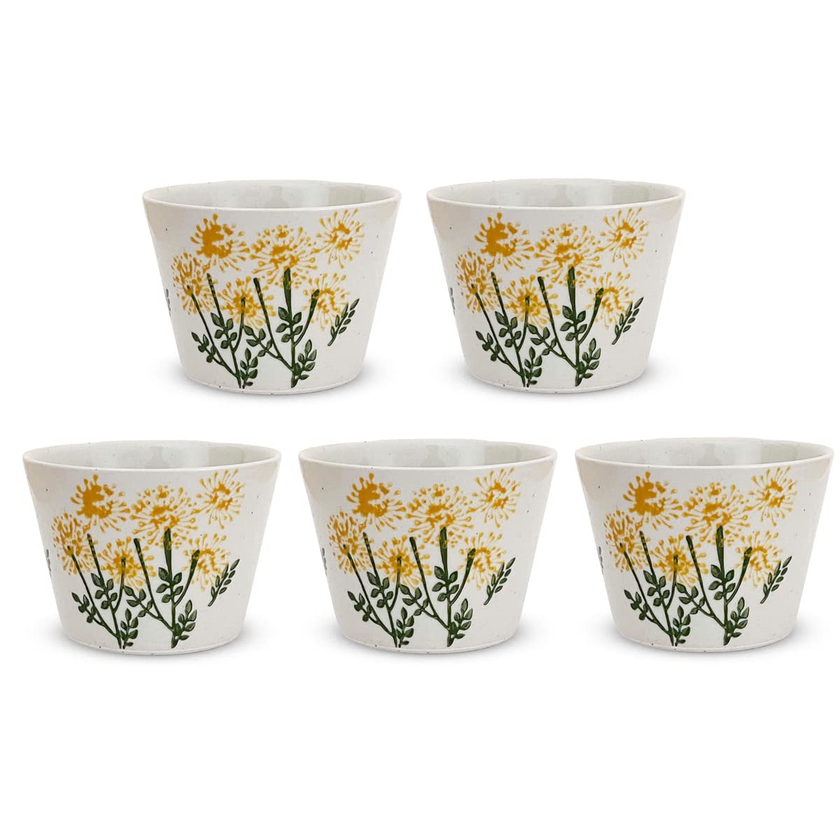 J-kitchens 湯呑み 5個 セット 225cc 波佐見焼 おしゃれ 日本製 野花 イエロー / 439093