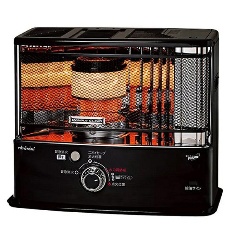 トヨトミ TOYOTOMI 反射形 石油ストーブ ダブルクリーン ブラック 木造10畳まで RC-W3624-B