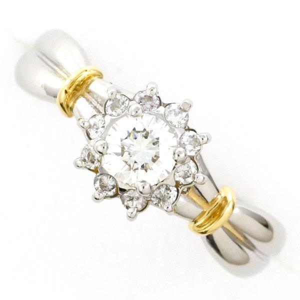 PT900 プラチナ リング 14.5号 ダイヤ 0.335 VVS2 0.18 鑑定書 中古