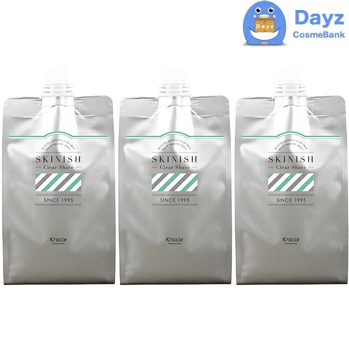 クラシエ スキニッシュ クリアシェーブ 1000mL 詰め替え用　3点セット　　シェービングジェル 髭剃り ヒゲソリ