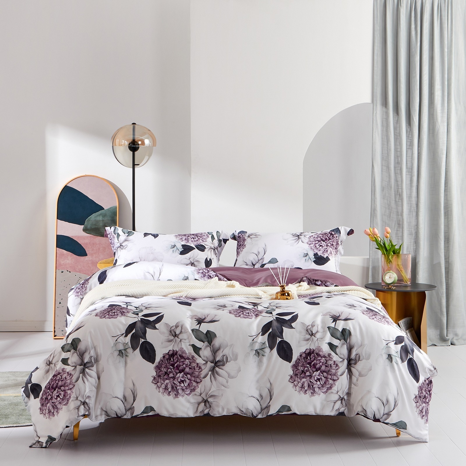 布団カバー シングル 4点セット エジプト超長綿100% Kimball サテン調 さらさら肌触り