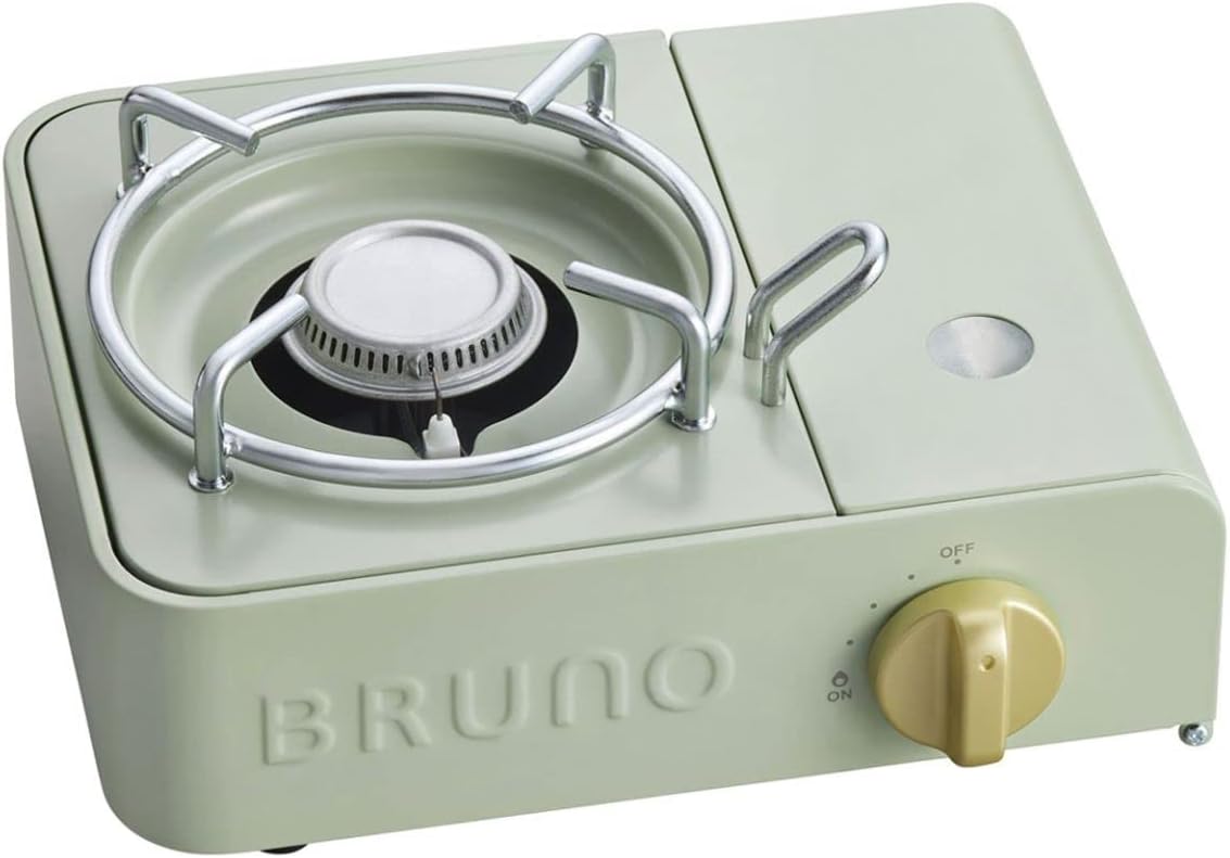 ブルーノ カセットコンロ ミニ キャンプ ガス 焼肉 アウトドア 千石 小型 防災 用品 震災 備え かわいい おしゃれ グリーン BOE094-GR 7760892