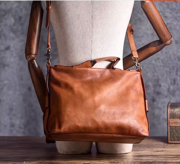 オリジナル復古の本革手拭の色大容量男性ハンドバッグ植なめし革パソコンの書類カバン斜めショルダーバッグ男性