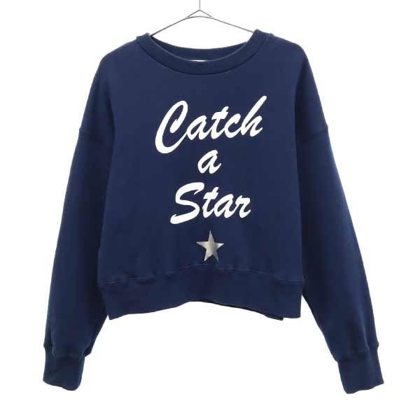 コンバース トーキョー プリント 長袖 スウェット トレーナー ネイビー CONVERSE TOKYO レディース