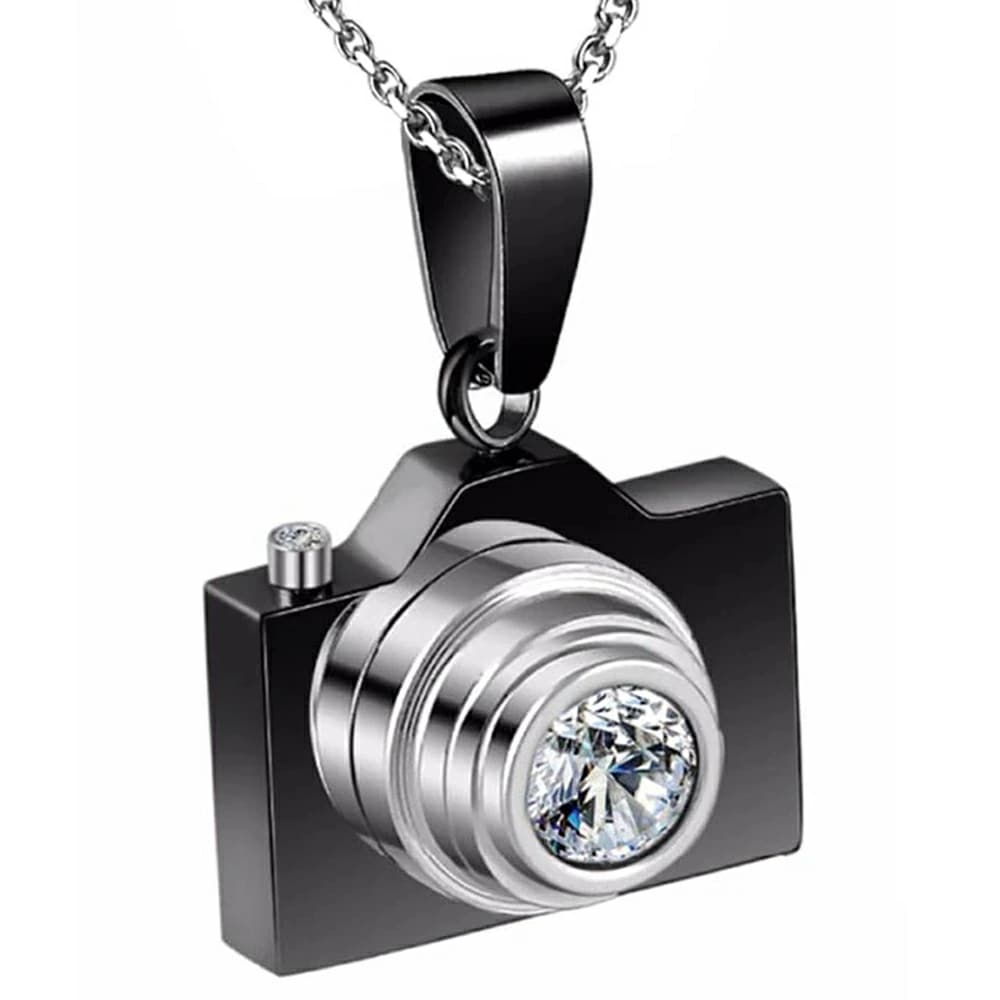 ブラックカメラステンレスペンダントトップ 1個販売 3Dデザイン 立体 一眼レフ ミラーレス 趣味 撮り鉄 男性 女性 プレゼント 父の日 アクセサリー 首飾り ユニーク stt00-00-0361