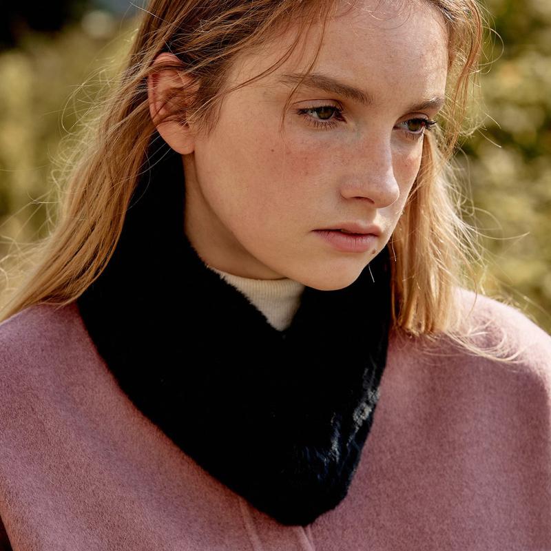 DBMU3F985BK 女性 ブラック レックスファー マフラー