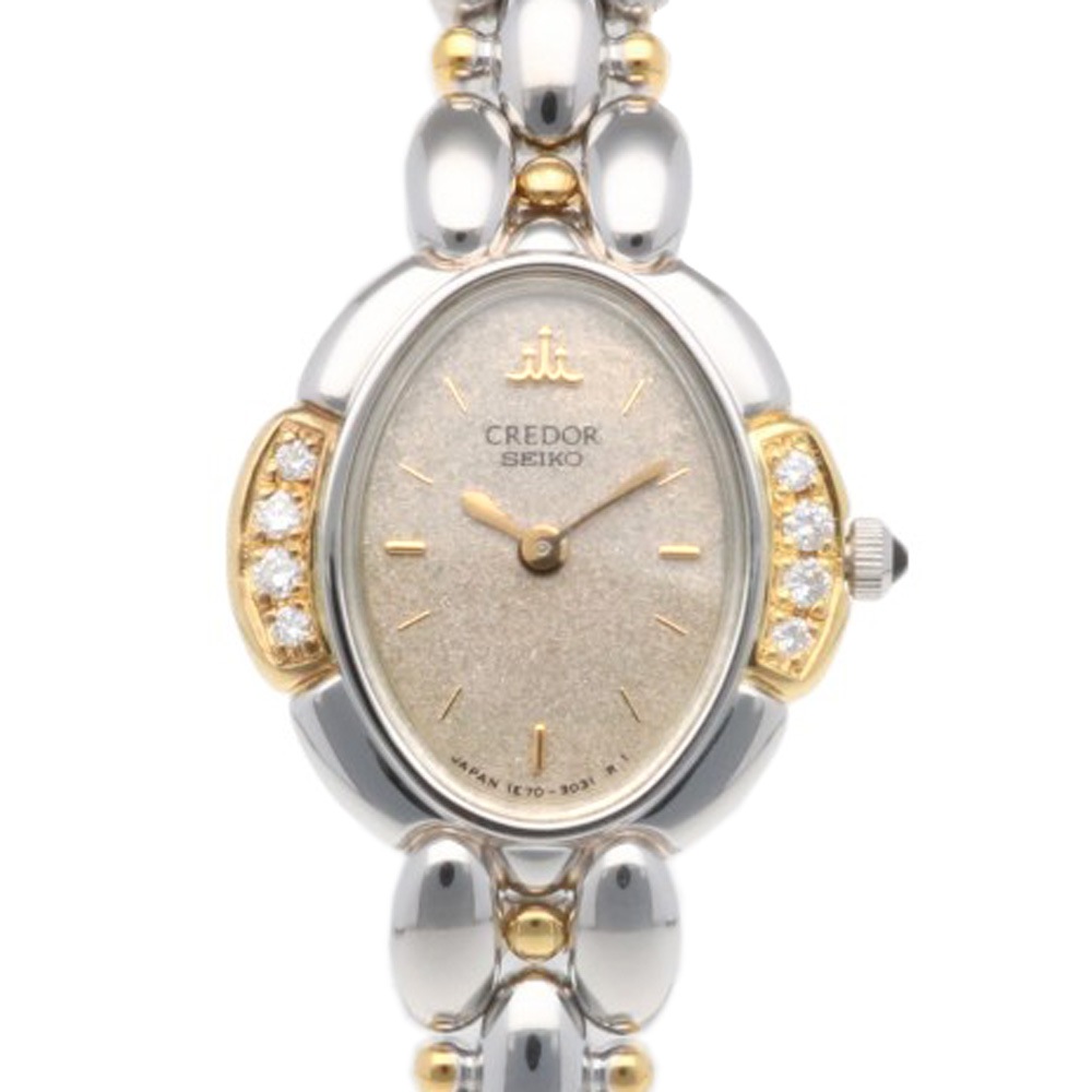クレドール セイコー 腕時計 ステンレススチール 1E70-3040 クオーツ 1年保証 CREDOR SEIKO 中古 美品