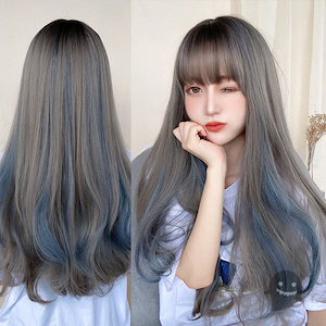 2025-ロング パーマ 韓国 女 かつら ウィッグ カツラ コスプレ 波巻き髪 ロリータ ウェーブ グレー 小顔 耐熱 J105ラッキーボックス639