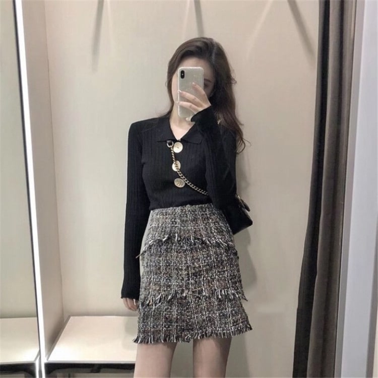 韓国ファッション 【55%OFF!】 2019新品 大人気 ニット セットアップ チュニック スカートセット レディース 全国組立設置無料