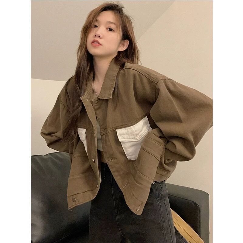 出荷が早いデニムジャケット レディース 2025年春の新作アメリカンレトロゆったり着やせカジュアル トップス アウター 韓国ファッション