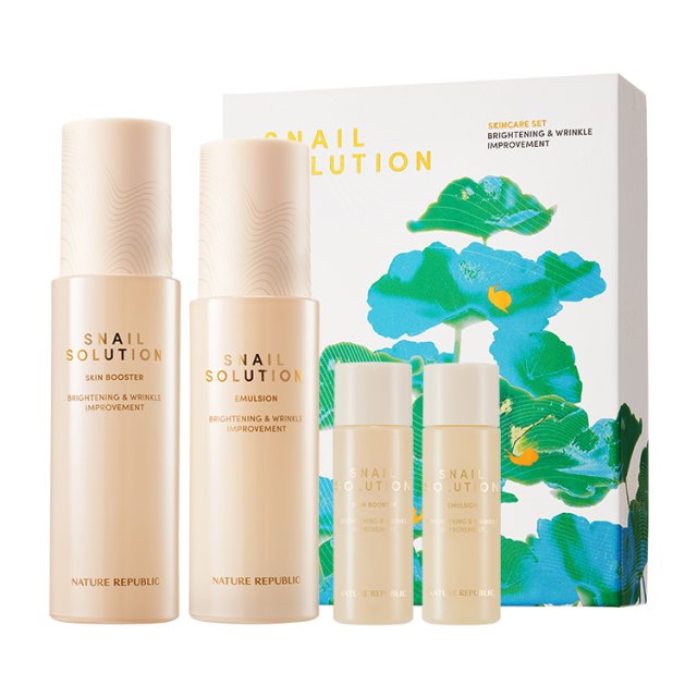 スネイルソリューション スキンケア 3点セット (Skin Booster 130ml + Emulsion 120ml) ::ソリューション / 2点 / セット - ストレス肌