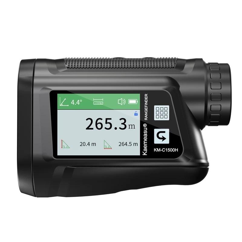狩猟 ゴルフ ボイスキャディ用の望遠鏡とレーザー距離計付きの伸縮式テープ black C 1500M