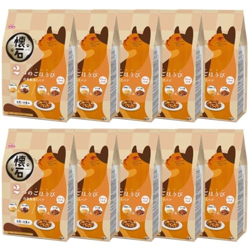 ペットライン 懐石 2つのごほうび 白身魚添えペア キャットドライ グルメ【 国産/小分け/トッピング】 650g 10袋 (ケース販売)