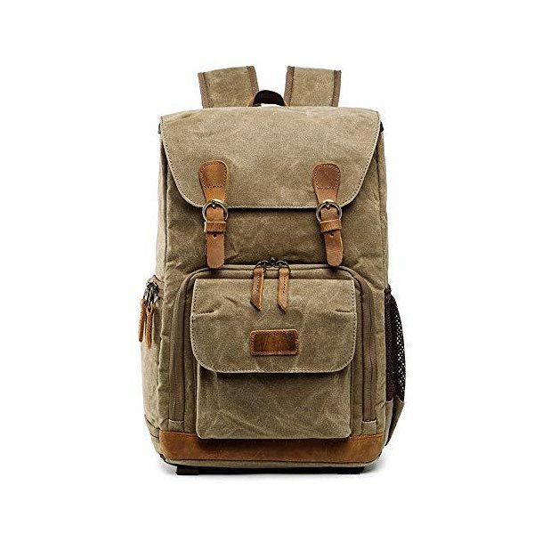 Weite Premium Vintage Large Capacity Waterproof Canvas Photography Backpack， Can Be Disassembled and