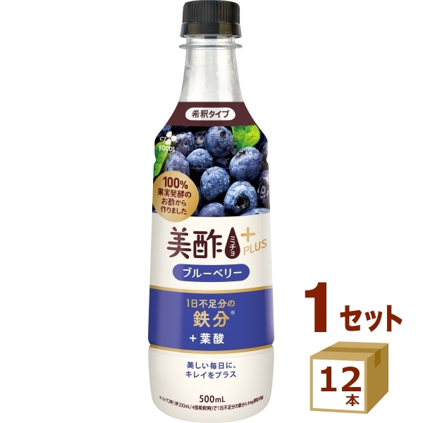 CJフーズ 美酢プラス ミチョ ブルーベリー 1日不足分の鉄分 500ml 12本 飲料