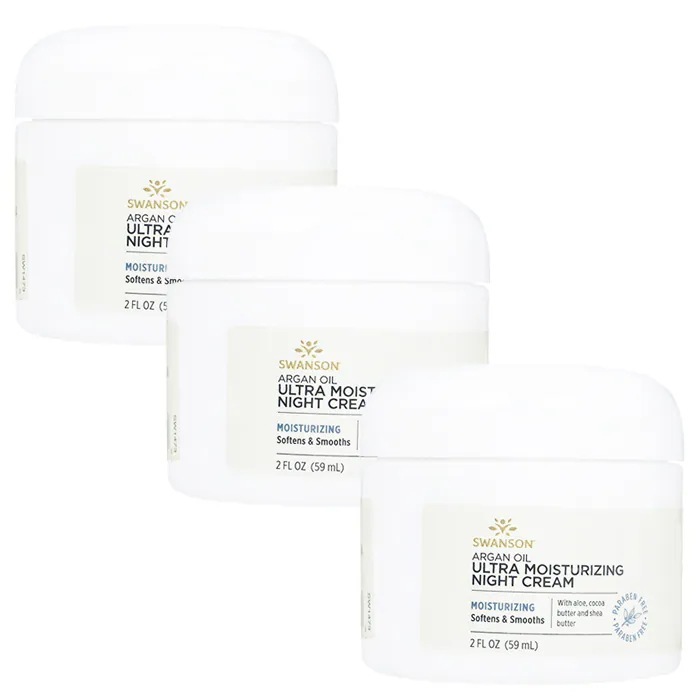 スワンソン　アルガンオイルウルトラモイスチャーライジングナイトクリーム59ml　3本　Swanson ArganOilUltraMoisturizingNightCream　国際郵便発送