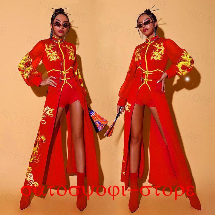 新作即納ジャズ ダンス衣装 人 セットアップ レディース ヒップホップ チャイナ風 龍柄 ダンスウェア おしゃれ HIPHOP JAZZ ストリート ステージ衣装 練習服 舞台用 セジャズ ダンス衣装