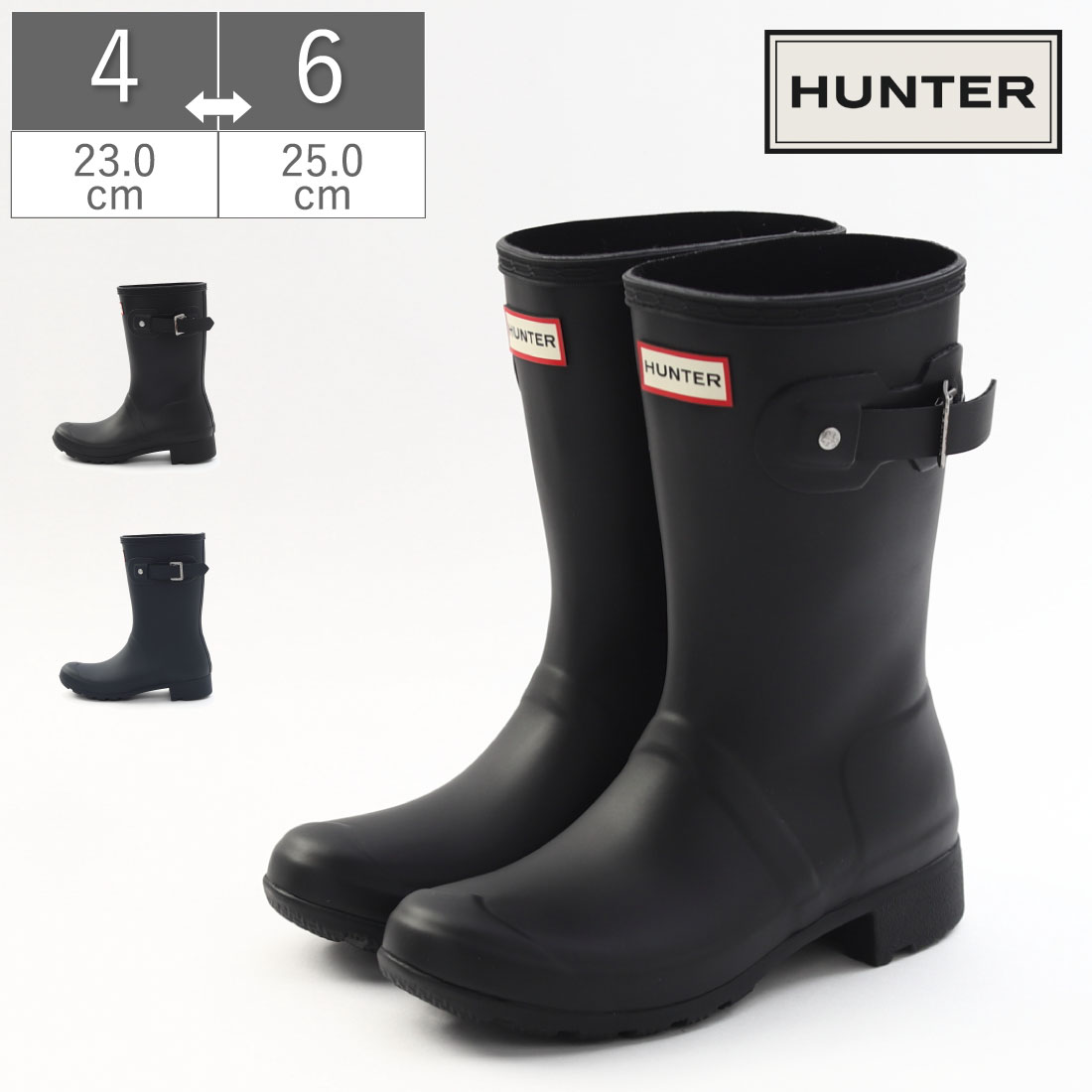 レディース レインブーツ レディース オリジナルツアー ショートブーツ WFS2205RMA 長靴 パッカブル 雨靴 黒 紺 ブラック ネイビー