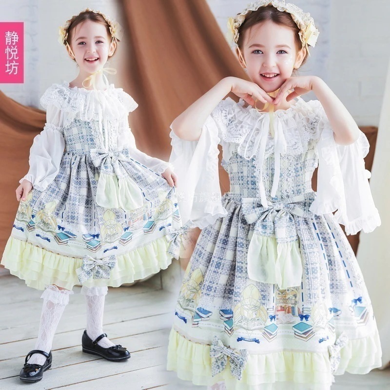 ２点で13o円OFF！【新品限定 急速出荷】正規品スペインドレス子供ロリータ子供服日常フルセット洋服ロリータ女子ドレス