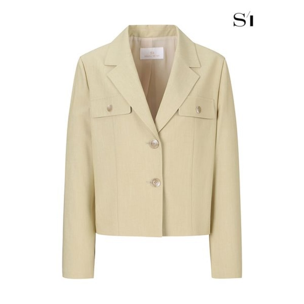 [C] ツーボタンクロップドジャケットメランジイエロー SGJAC2119