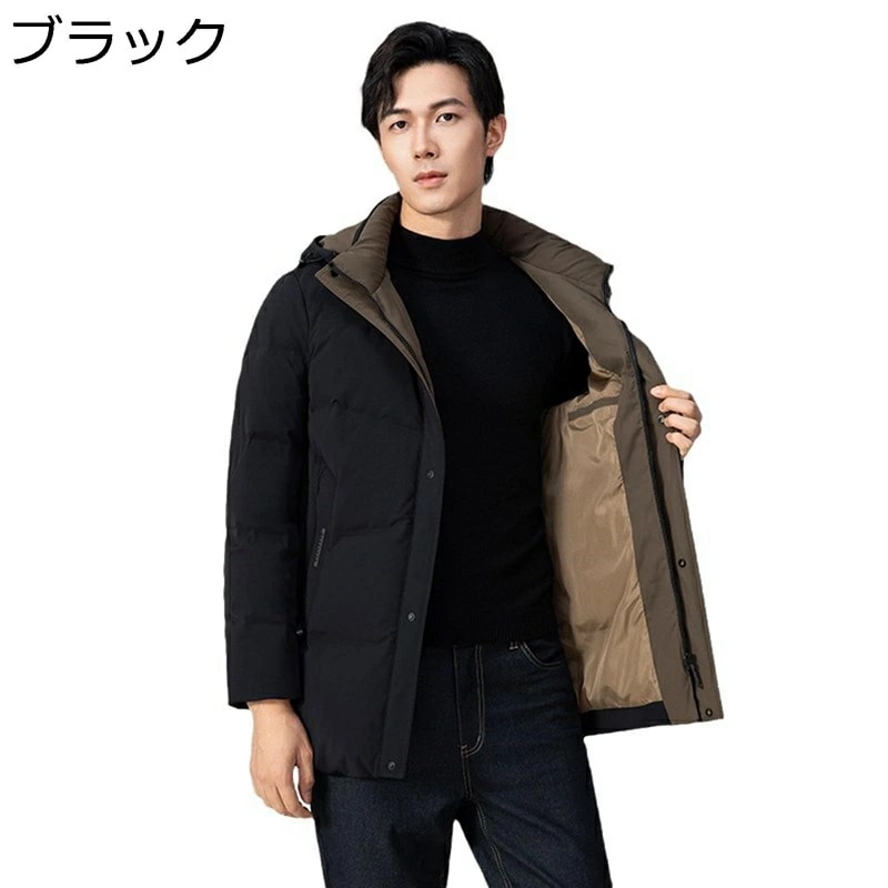 ダウンジャケット ダウンコート メンズ 秋冬 厚手 保温 防寒 大きいサイズ フード付き 防風 カジュアル 暖か ジャンパー ブルゾン 冬物 アウトドア