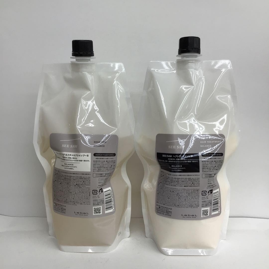 Lebel ルベル シーソー ヘア＆スキャルプ シャンプー + トリートメント バランス 800mlR セット レフィル 詰め替え用 リニューアル品