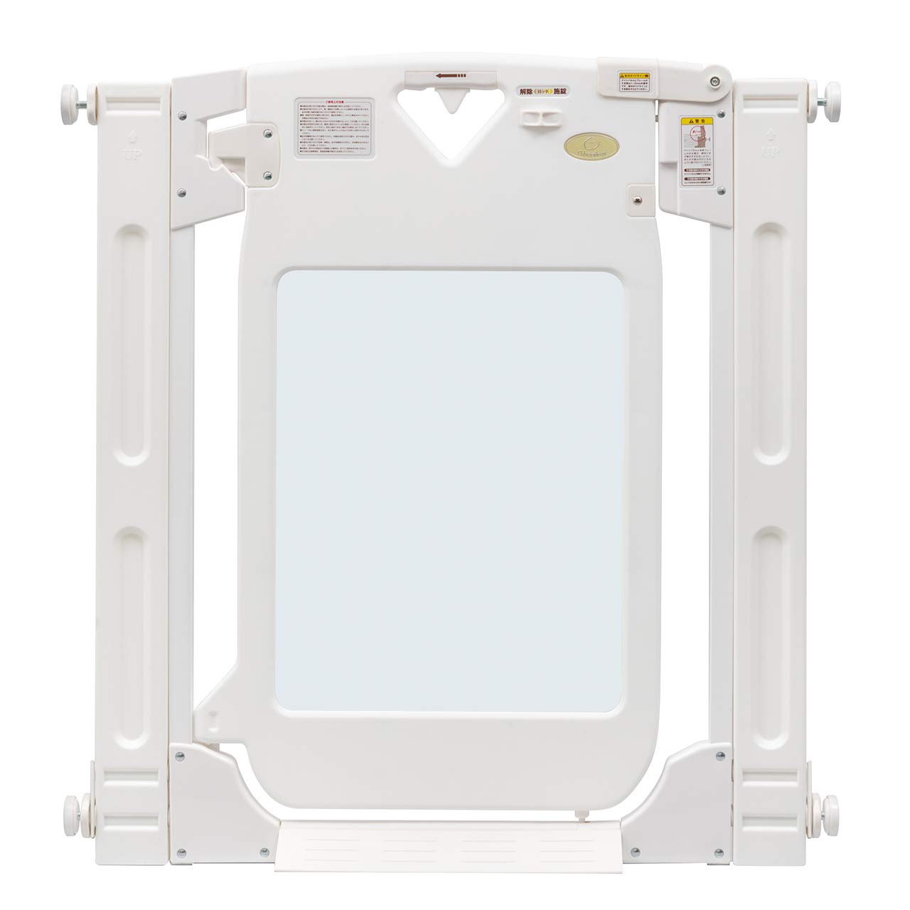 日本育児 ベビーゲート/ペットゲート スマートゲイト プレミアムクリア 階段上対応可 扉付き 突っ張りタイプ 大きな窓 幅木よけ ハイタイプ 高さ91cm ダブルロック 拡張可能 キッチン 玄関 浴室