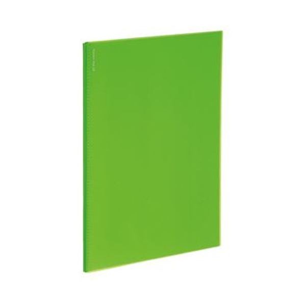 （まとめ）コクヨ ポケットファイルα（ノビータα）固定式 A4タテ 24ポケット 背幅4mm ライトグリーン ラ-NF24LG 1セット（10冊）(×5セット)