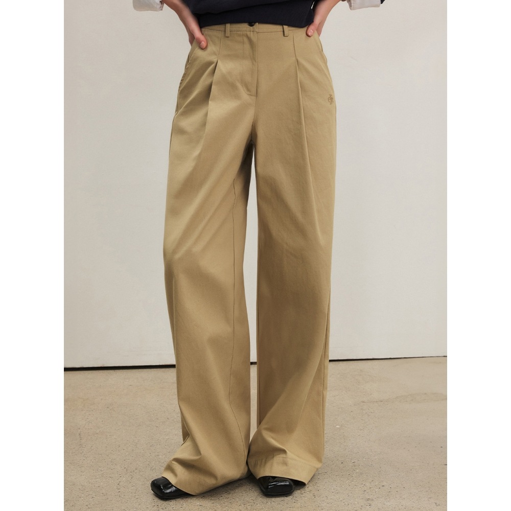 CITYBREEZE ワンタックワイドチノパンツキャメルベージュ