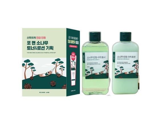 グァンハサル PICK] ラウンドラップフォーメン 松の木 鎮静 トナー/ローション 2種セット(+クレンザー 40ml 贈呈)