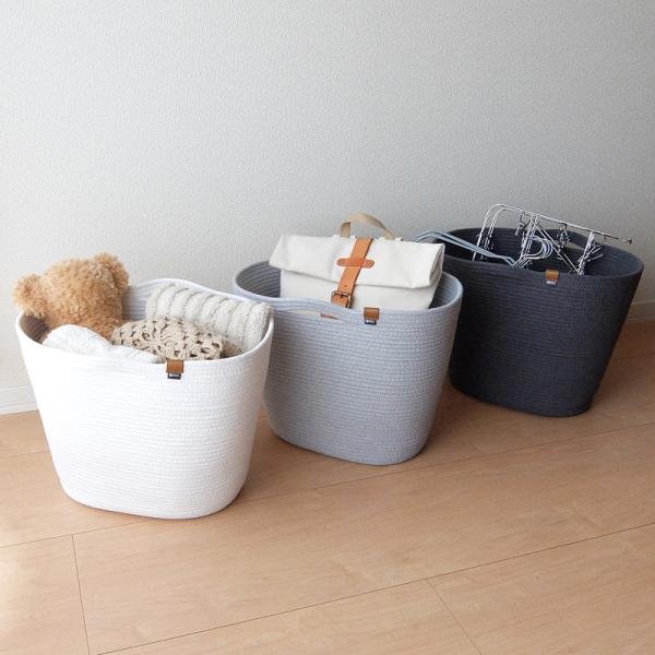 ロープバスケット 収納 ボックス かばん 籠 カゴ バスケット おしゃれ インテリア 小物入れ リビング ダイニング 持ち手 北欧 ナチュラル カントリー