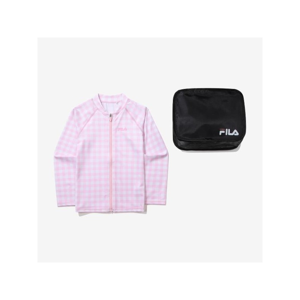 [FILA KIDS] チェックジップアップラッシュガード (FK2RTF2A03F_EPK) Q0ZFK2RTF2A03FEPK