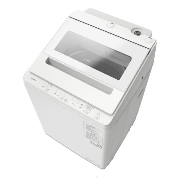 HITACHI 日立 BW-V80K(W) ホワイト 全自動洗濯機 8kg 上開き ビートウォッシュ