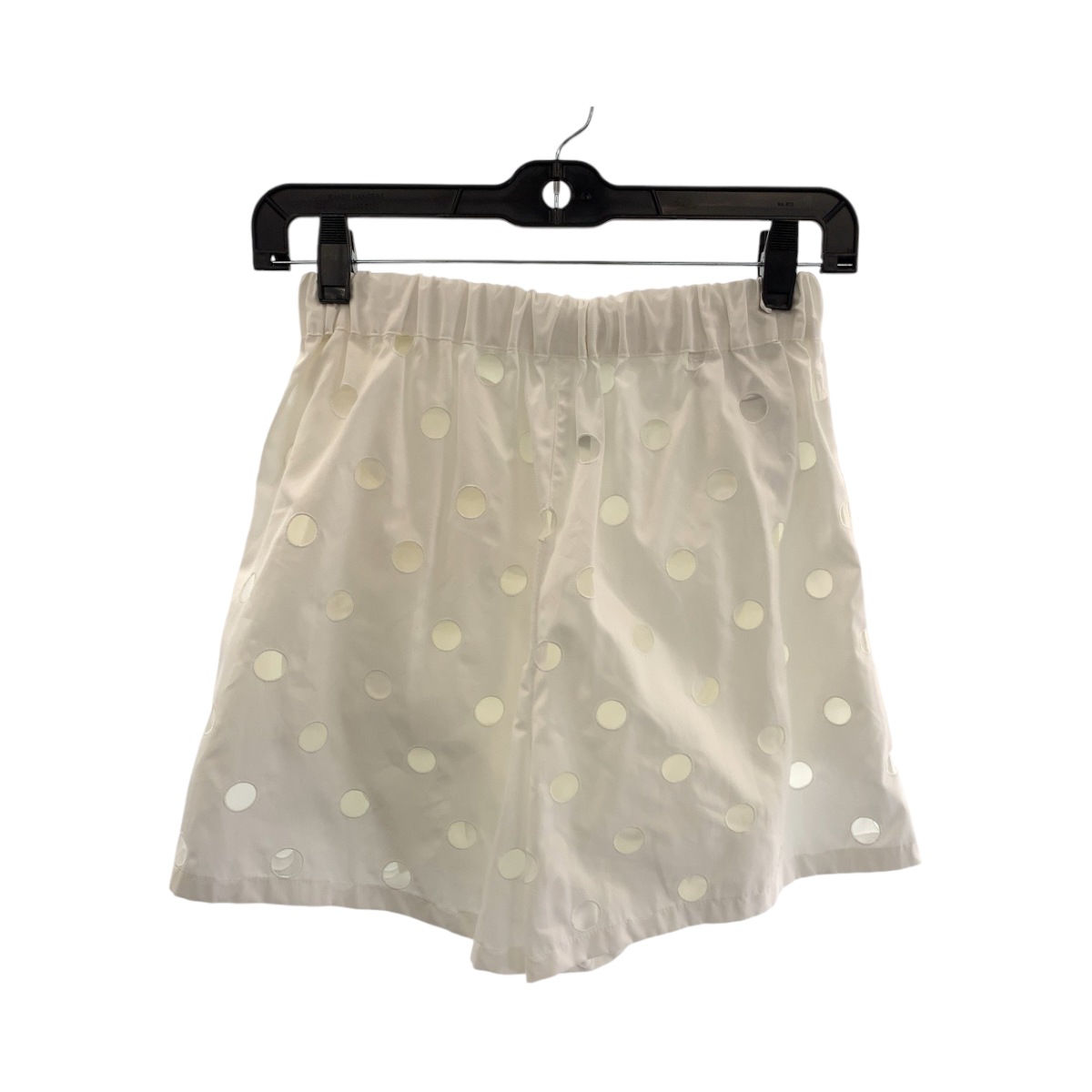 美品 ポルカドット カットワーク サイズ36 ホワイト コットン ショートパンツ ハーフパンツ インナー付き レディース 600931