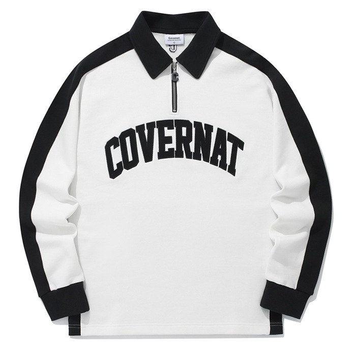 2024 S/S アーチロゴハーフジップアップマンツーマンTシャツ ホワイト 10,785円