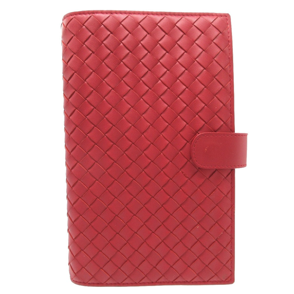 美品 ボッテガヴェネタ アジェンダ イントレチャート 手帳カバー レザー/レザー レッド 0003【中古】BOTTEGAVENETA ユニセックス