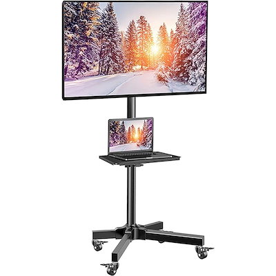 他サイト： Perlegear テレビスタンド テレビ台 キャスター付き 壁寄せ ハイタイプ tvスタンド tv stand 2355型対応 VESA/横100400mm/縦100400mm 耐荷重25kgの商品画像