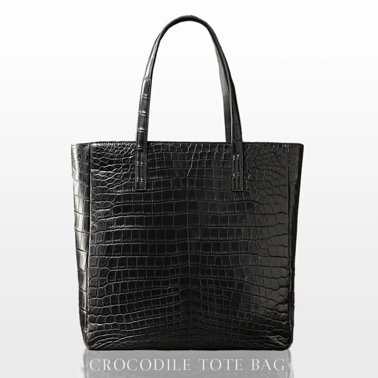 クロコダイルマット加工トートバッグ/ブラック『クロコダイル保証書付き』 237,600円