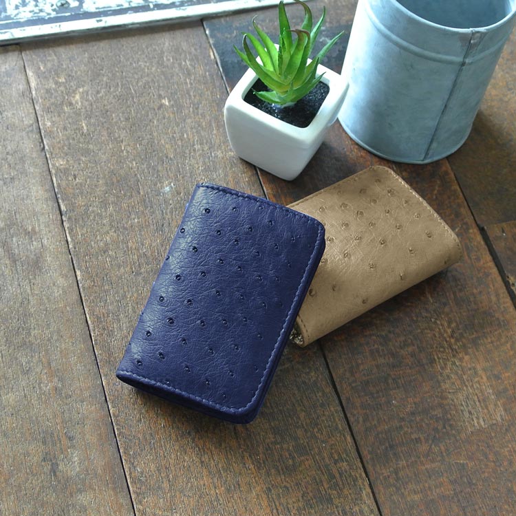 オーストリッチレザーBOX型コインケース ネコポス対応