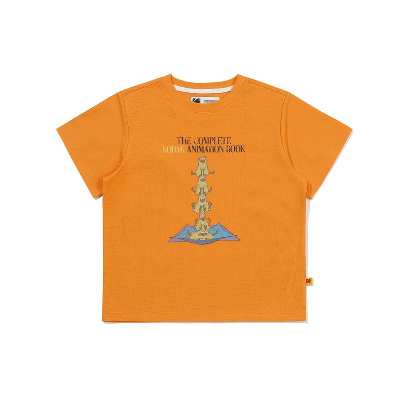 [公式]ソロナアニメーショングラフィック半袖Tシャツ キッズ ORANGE
