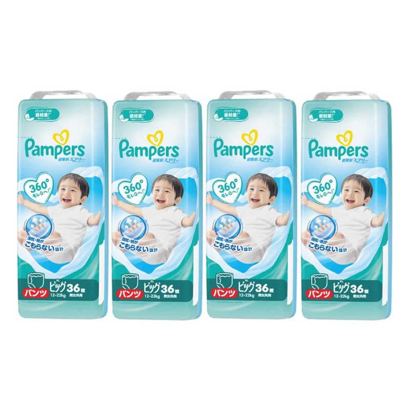 P＆G　(ケース販売)Pampers(パンパース) 超吸収エアリー ビッグ(12-22kg)36枚×4パック