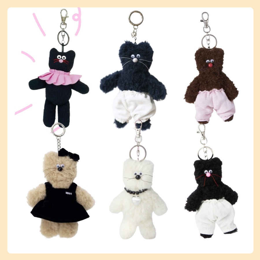 [SNS大人気/正規品]M.N.H FRIENDS キーホルダー (BeBe / BEULPINGI / BRED / ピンクブルピンイ / NAMHEE / CREAMI)