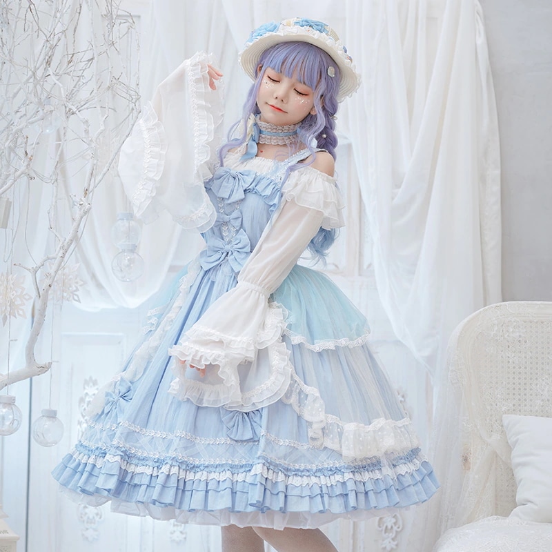 JSKジャンパースカートロリータ ワンピース豪華お嫁さん 洋服お誕生日ドレスコスプレ かわいい レトロイベントお嬢様 蝶結び メイド学生卒業式入学式