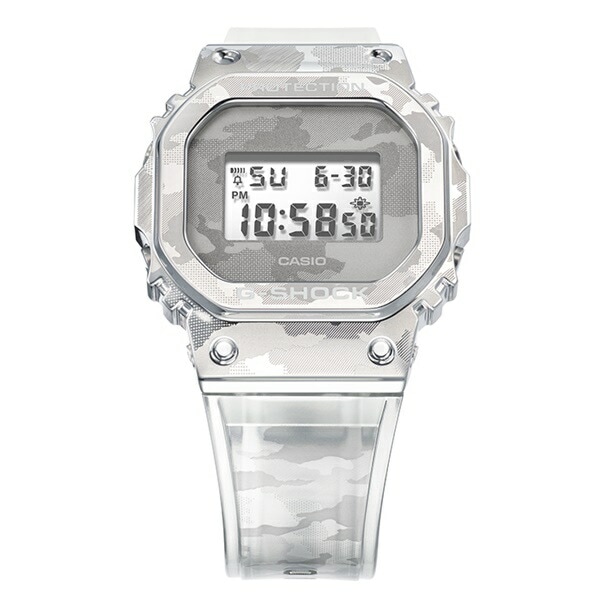 CASIO G-SHOCK カジュアルギフト 自分用 贈り物 男女兼用 Gショック ジーショック メンズ 腕時計 手表 デジタル スケルトン カモフラージュ 海外モデル メタルカバー 半透明 ポイント