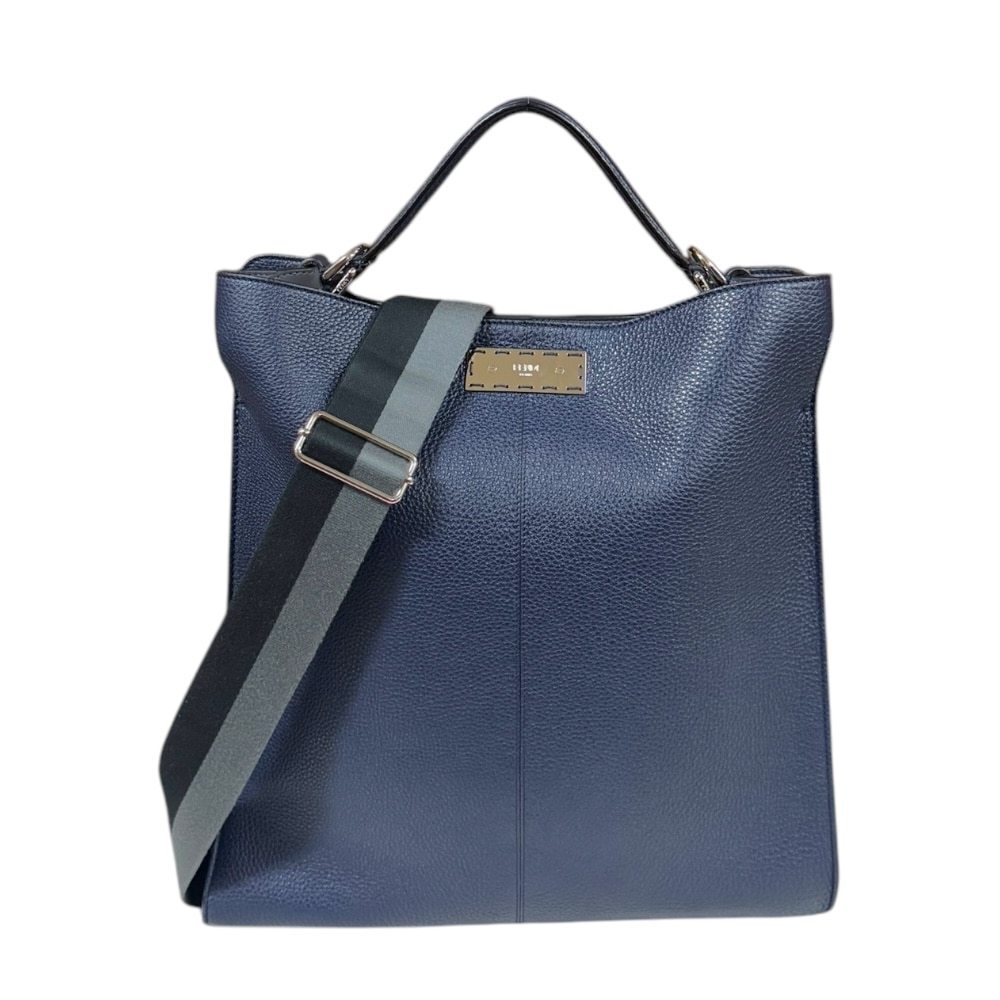 フェンディ ピーカブー エックスライトフィット トートバッグ レザー 7VA447 ネイビー FENDI 中古