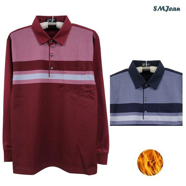 SMJ1802 メンズ起毛Tシャツ 中年男性 冬カラーTシャツ 冬