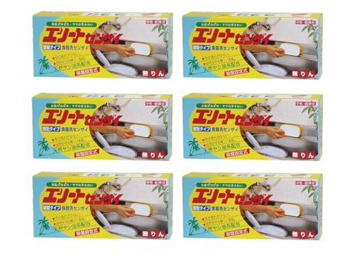 【まとめ買い】ニッシン化研 天然ヤシ油 食器洗い 台所用洗剤 手荒れ少ない 中性 無リン ロングセラー 固形タイプ 吸盤固定式 日本製「エリートセンザイ580g」 (6個組)