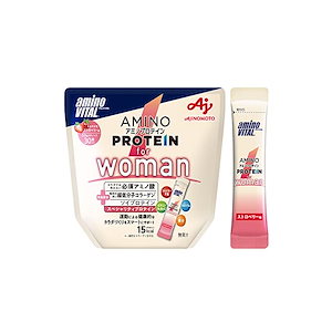 味の素 アミノバイタル アミノプロテイン for woman ストロベリー味 スティック 30本入パウチ アミノ酸 BCAA EAA ソイプロテイン コラーゲン ダイエット 女性