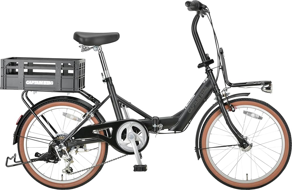 【即発送】 キャプテンスタッグ コンタナ20インチ折りたたみ自転車 マットブラック YG-1423北海道沖縄発送不可